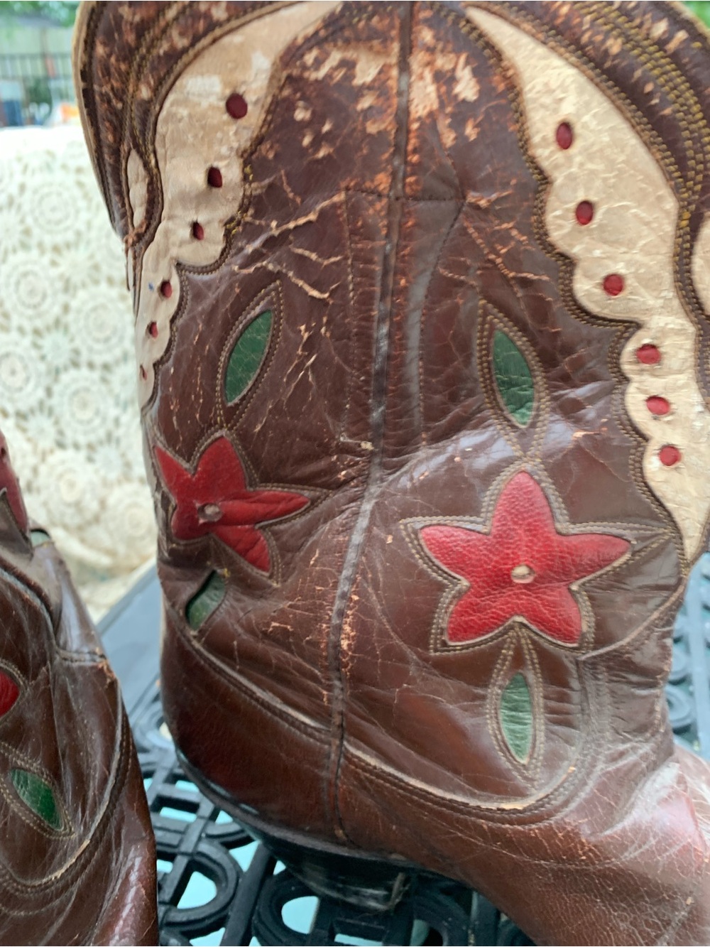 Vintage 1940’s 50s Nocona Brown Leather Cowboy Boots - Picture 14 of 15